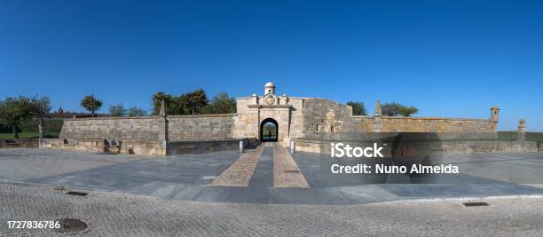 Exterior Panoramic View At The Iconic Almeida Fortress Main Entrance On Almeida Village Guarda Portugal Stock Photo - Download Image Now