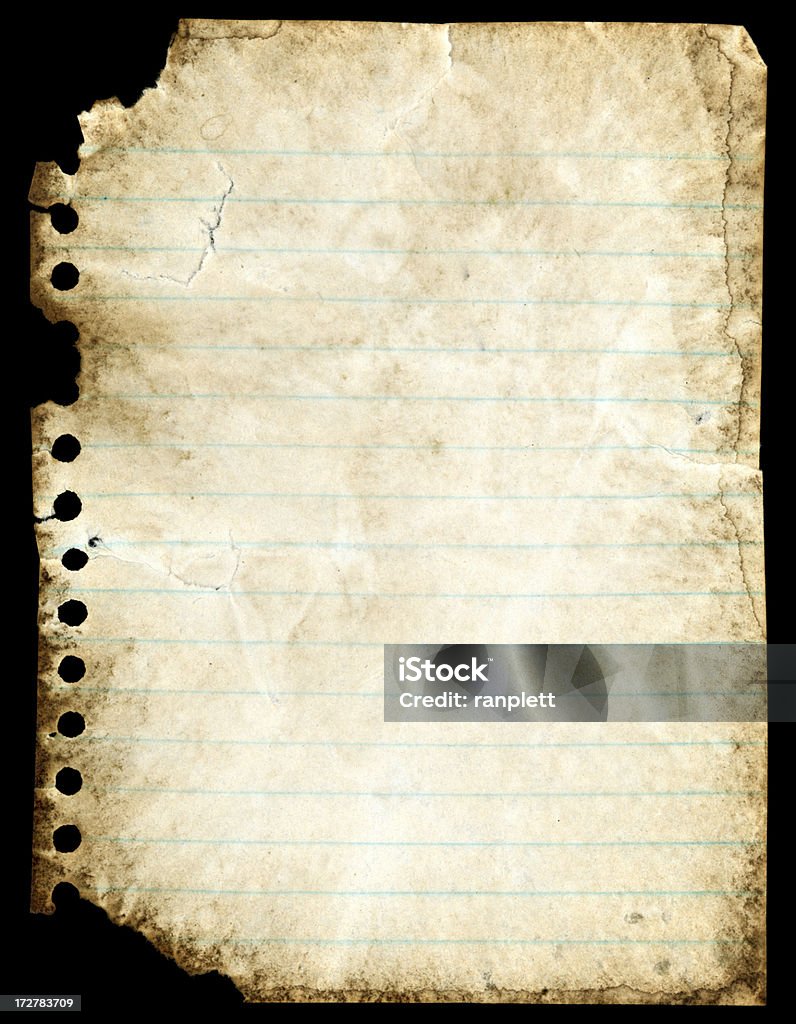 Grunge Papier Hintergrund (Clipping Path; XXL erhältlich - Lizenzfrei Liniertes Papier Stock-Foto