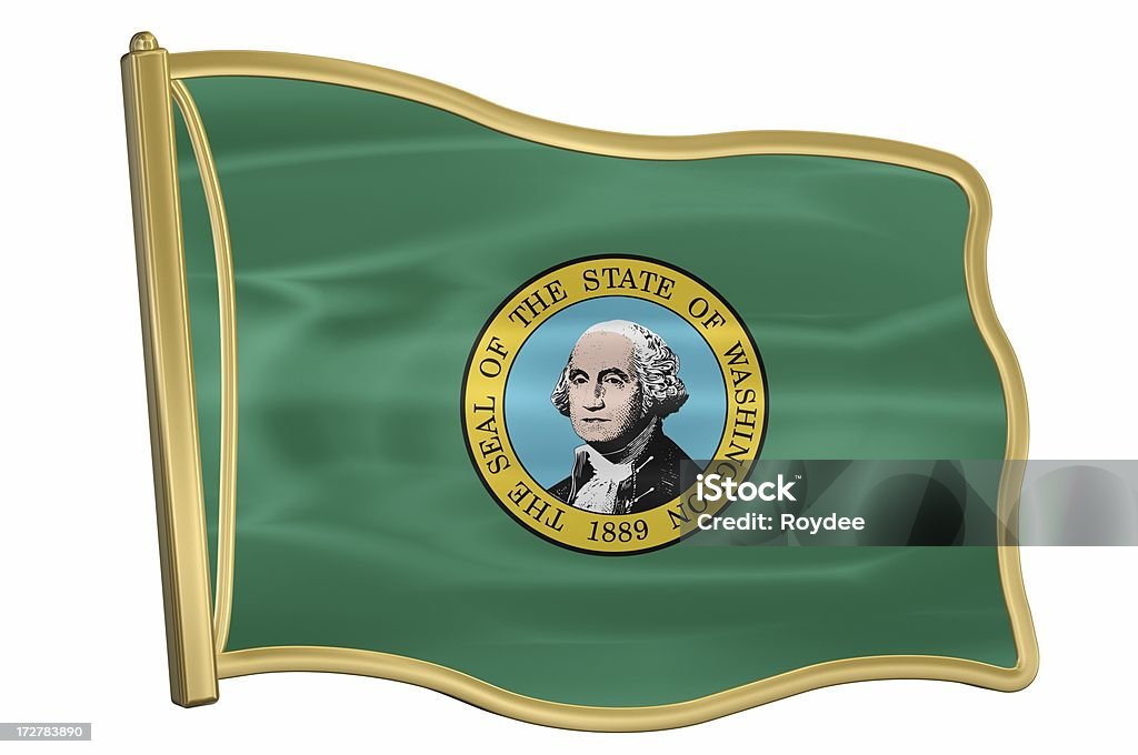 Bandeira dos estados americanos Pin-Washington - Foto de stock de As Américas royalty-free