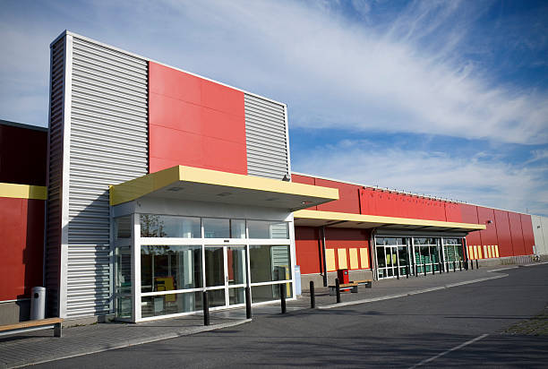 modern supermercado - fachada loja imagens e fotografias de stock