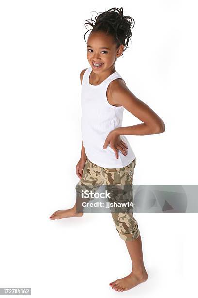 Girl Standing Stock Photo - Download Image Now - Girls, White Background, 12-13 Years