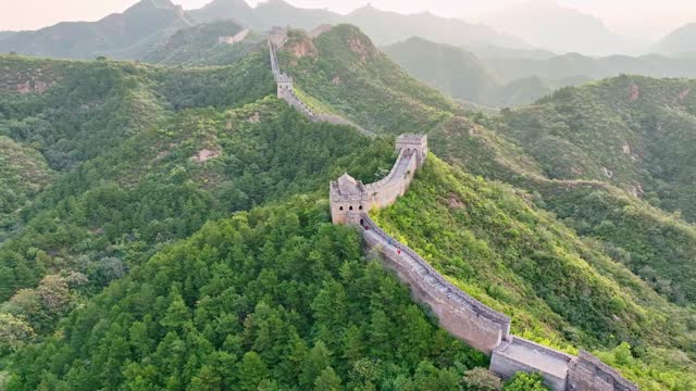 Foggy morning at the Great Wall of China