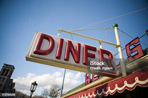 Diner Sign Stock Photo - Download Image Now - Diner, Retro Style, Sign