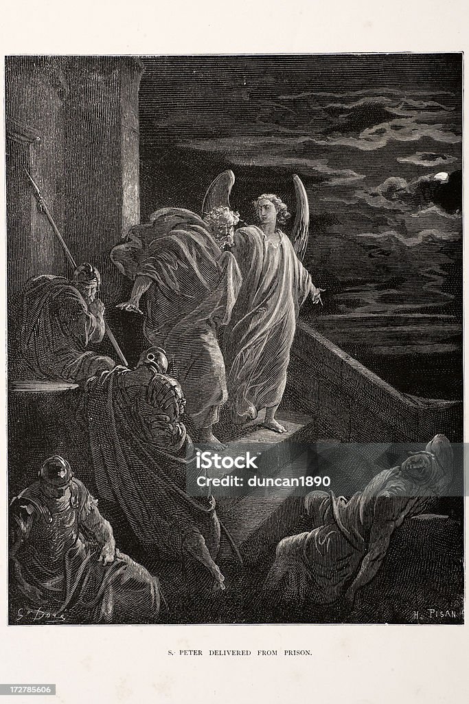 Saint Peter direkt aus dem Gefängnis - Lizenzfrei Apostel Stock-Illustration
