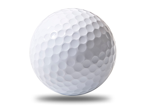 An isolated golf ball with clipping path. More golf