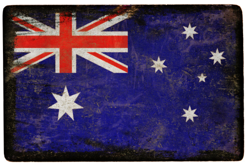 Grunge flag of Australia