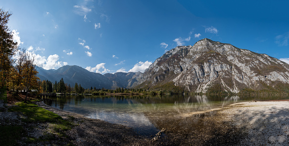 This is a high resolution panoramic shot of a beautiful mountain range and reflection in Alaska.