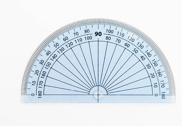 PROTRACTOR A protractor on a white background. picture of protractor stock pictures, royalty-free photos & images