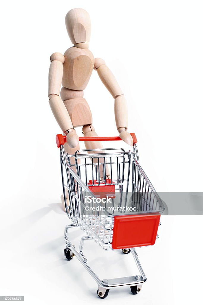 dummy Schieben eine Einkaufswagen - Lizenzfrei Ein Mann allein Stock-Foto