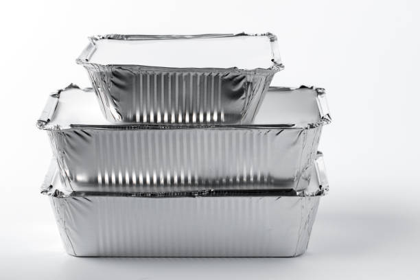 istock Takeaway meal in foil food box on white background 1727872195