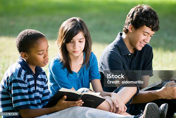 Photo libre de droit de Groupe Damis À Étudier banque d'images et plus d'images libres de droit de Enfant - Enfant, Lire, Prise de vue en extérieur