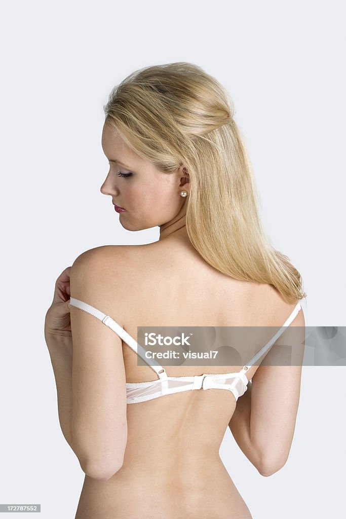 Reggiseno biancheria intima bianca sul - Foto stock royalty-free di Adulto