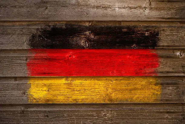 German flag on wood