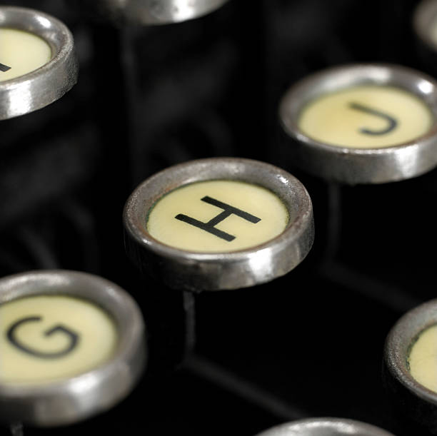 klawiatura maszyny do pisania - letter h typewriter alphabet old zdjęcia i obrazy z banku zdjęć
