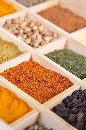 A selection of herbs and spices - shallow dof
