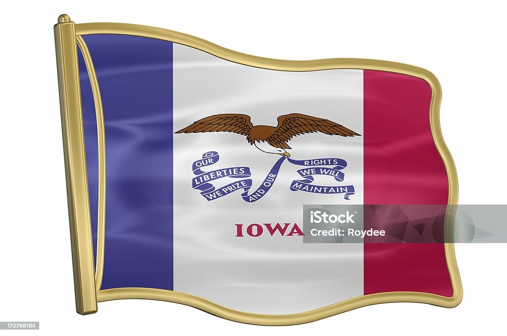 Pin-nous Drapeau de l'État de l'Iowa - Photo de Destination de voyage libre de droits