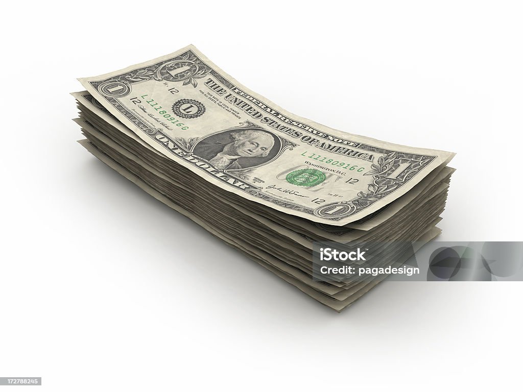 Banconote dollaro - Foto stock royalty-free di Catasta