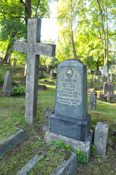 Cimitero di Bernardino, Vilnius in Lituania - foto stock