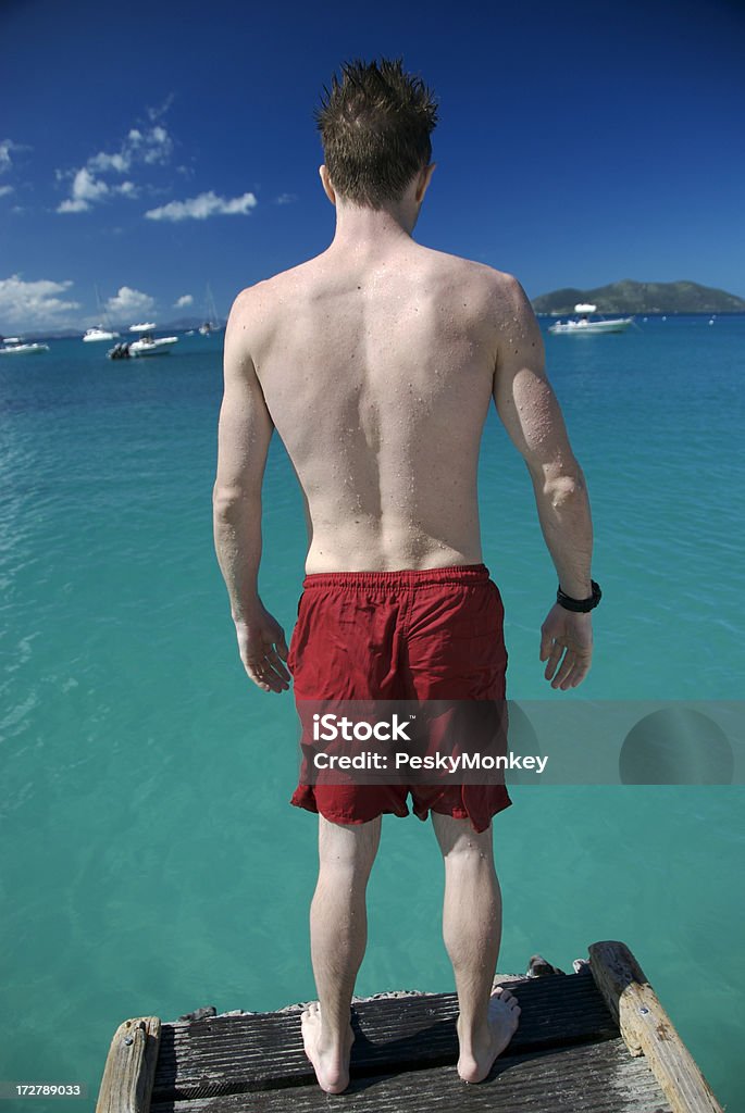 인명별 Guy 아르카디아 반바지 블루 바다빛 - 로열티 프리 개념 스톡 사진