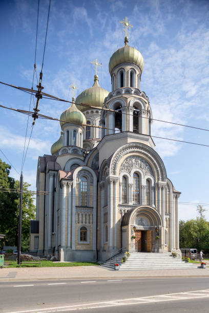 La chiesa ortodossa di San Costantino e San Michele a Vilnius - foto stock