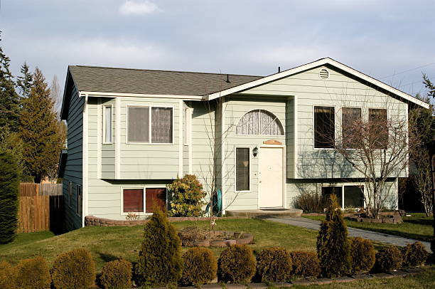 Typical Split Level Home of the 1980s stock photo