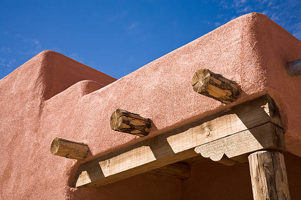 Exterior of San Fernando de Assisi church in Taos, New Mexico made famous by photographer.