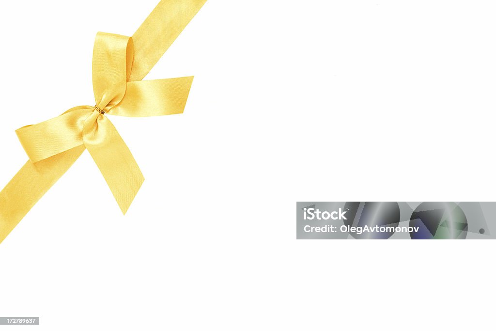 Золотой лентой с бантом - Стоковые фото Белый роялти-фри