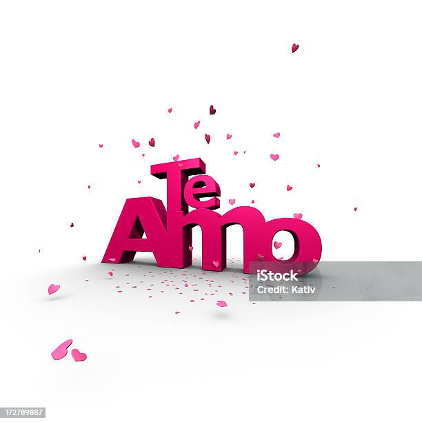 Te Amo Ti Amo In Spagnolo - Fotografie stock e altre immagini di Rosa - Colore - Rosa - Colore, Scontornabile, Simbolo di cuore