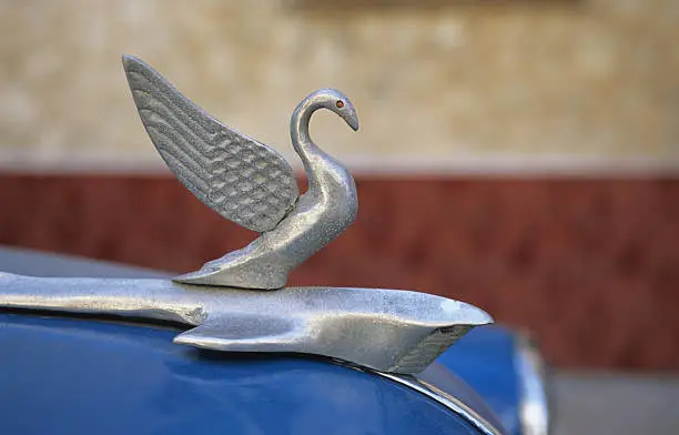 swan as detail of american oldsmobile