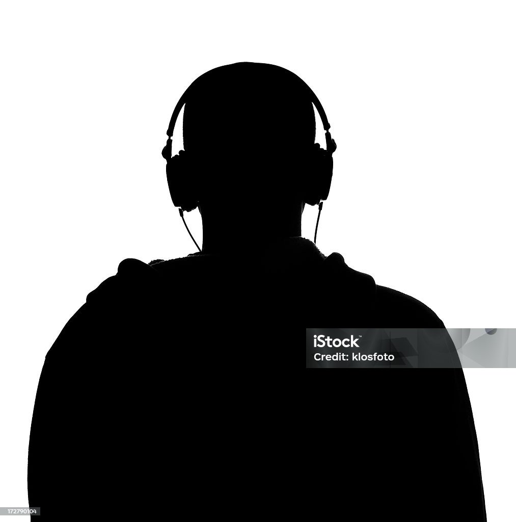 Auriculares - Foto de stock de Silueta libre de derechos