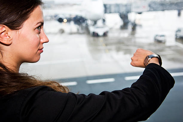 istock Businessman at airport checking 172790637