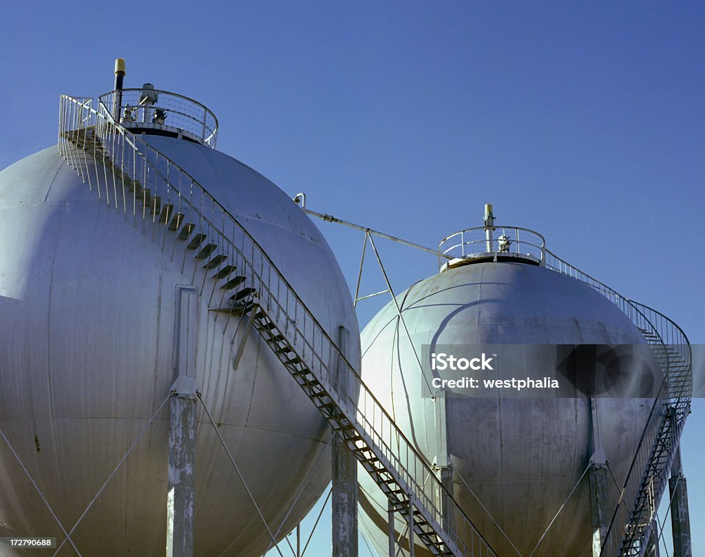 LPG Storage Two LPG Storage Tanks Air Duct Stock Photo