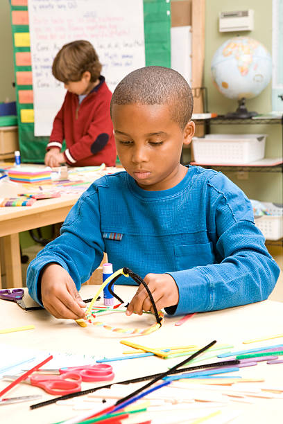 Schoolboy Playing stock photo
