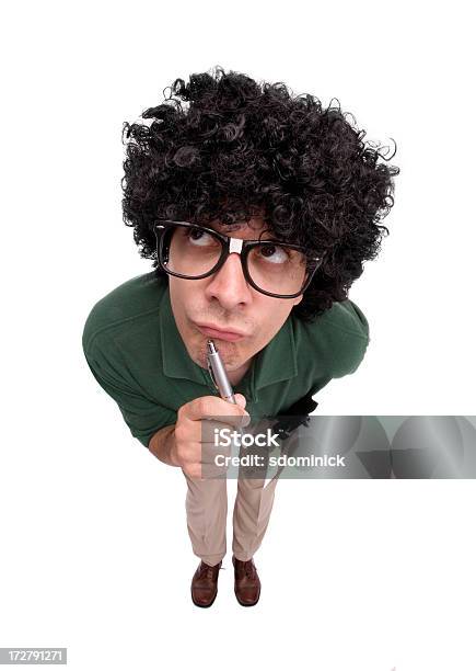 Computer Geek Bushy Hair Stock Photo - Download Image Now - Wig, Afro Hairstyle, Full Length