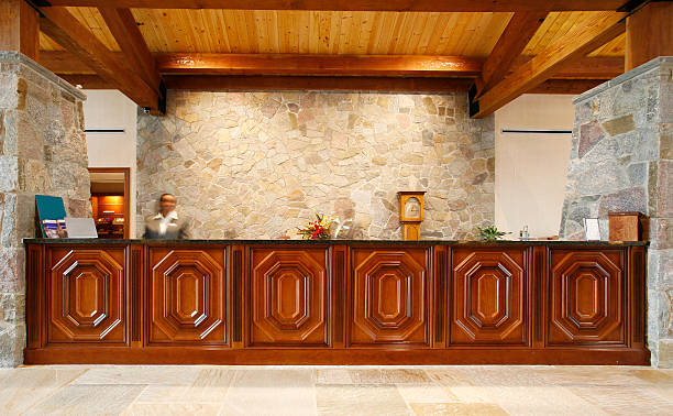 Reception desk stock photo