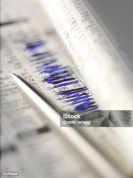 Stocks And Shares Newspaper Stock Photo - Download Image Now - Ballpoint Pen, Banking, Business