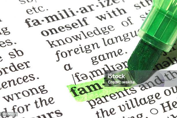 Family Definition Highlighted In Dictionary Stock Photo - Download Image Now - 2000-2009, Abstract, Book
