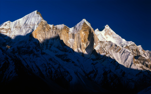 View on Bhagirathi Peaks from topovan (slide 6x9 cm).See my other similar photos: