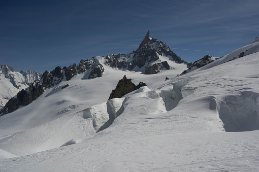 view of dent du geant from the vallee blanche