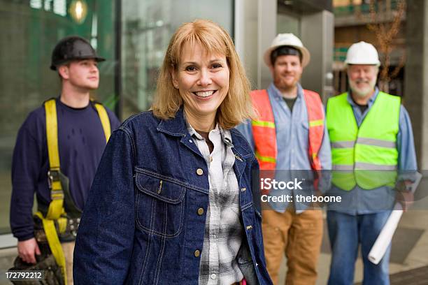 Construction Worker Portraits Stock Photo - Download Image Now - 40-49 Years, Adult, Adults Only