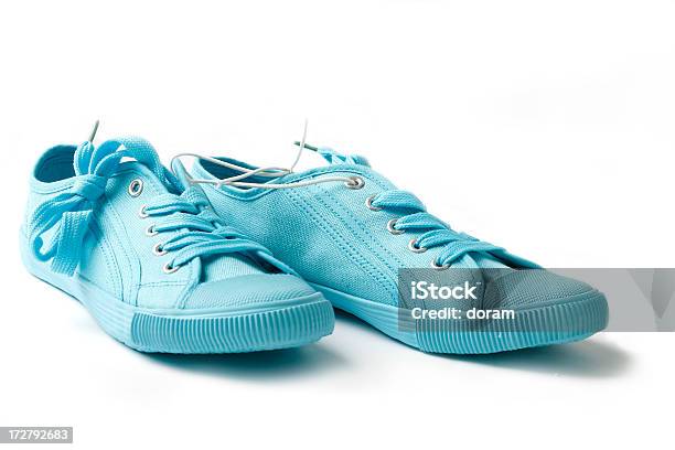 Blue Sport Shoes Stock Photo - Download Image Now - Blue, Canvas Fabric, Canvas Shoe