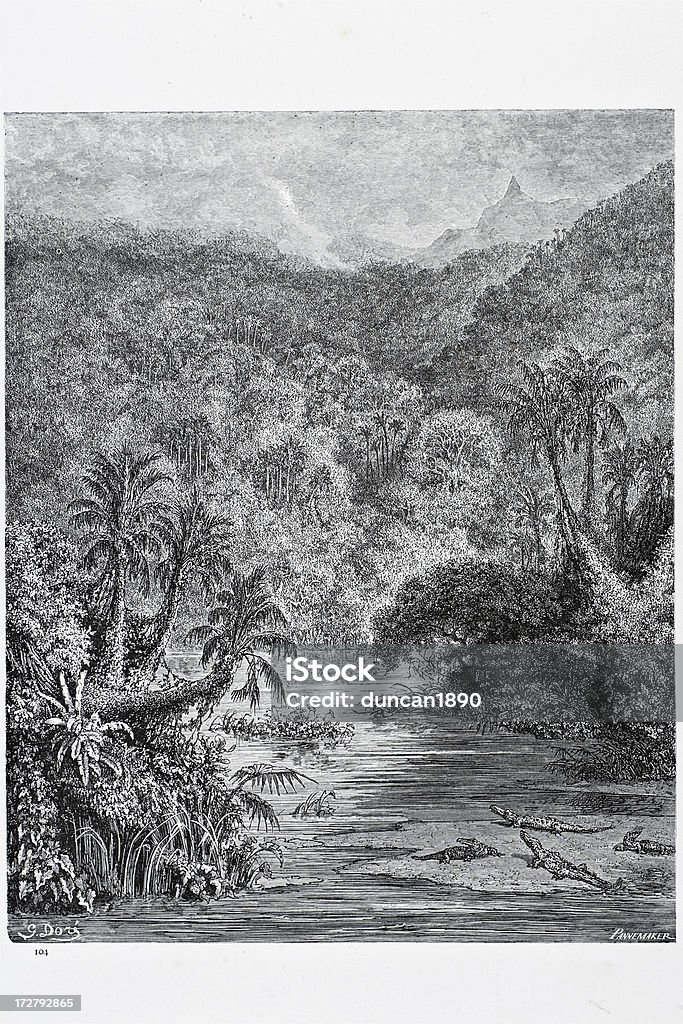 Paysage du Mississippi - Illustration de Gravure libre de droits