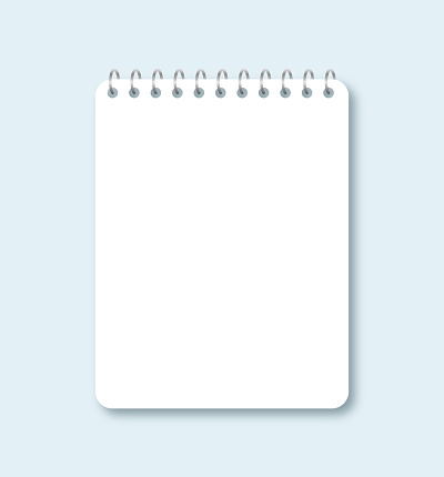 Unlined notebook template, Blue background