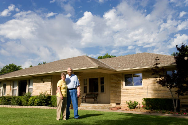 proud homeowners stock photo