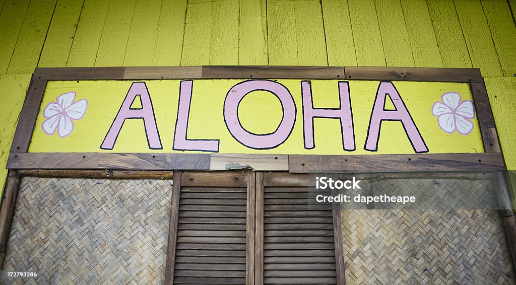 aloha de felicitación - Foto de stock de Señal - Mensaje libre de derechos