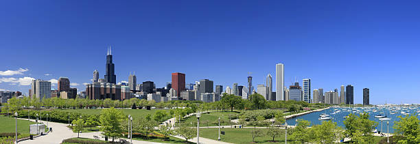 Chicago Skyline Panorama Park – Foto