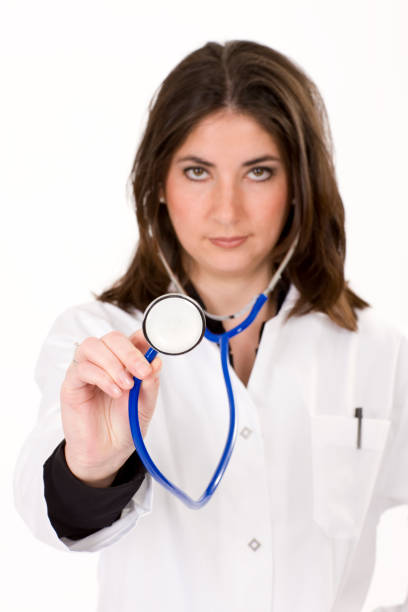 Nurse with stethoscope stock photo