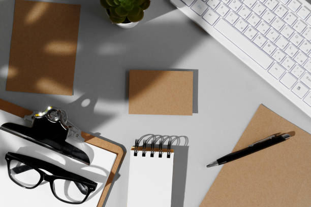 istock Flat lay composition with blank stationery mock-up 1727936568