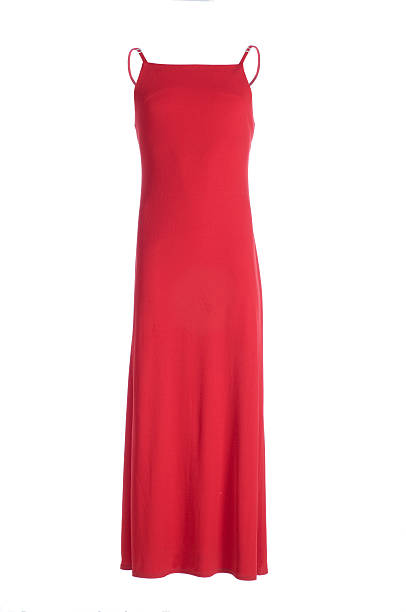 istock Red evening dress on white background studio shot 172793843