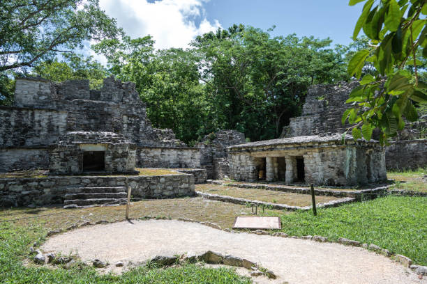 istock Ancient ruin of a maya temple, cancun, mexico 1727942833